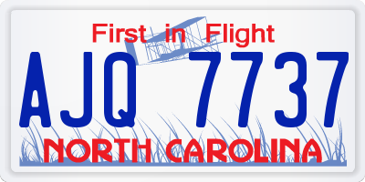 NC license plate AJQ7737