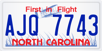 NC license plate AJQ7743