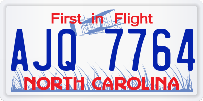 NC license plate AJQ7764