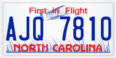 NC license plate AJQ7810