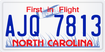 NC license plate AJQ7813