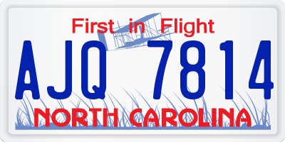 NC license plate AJQ7814