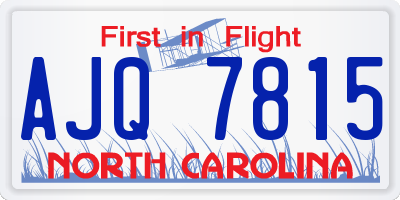 NC license plate AJQ7815