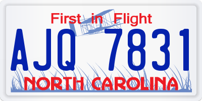 NC license plate AJQ7831