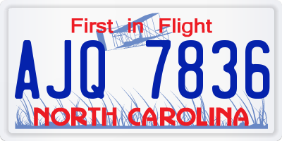 NC license plate AJQ7836