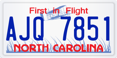 NC license plate AJQ7851