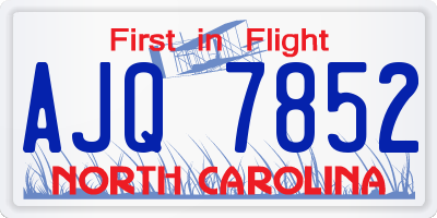 NC license plate AJQ7852
