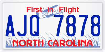 NC license plate AJQ7878