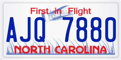 NC license plate AJQ7880