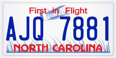 NC license plate AJQ7881