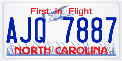 NC license plate AJQ7887