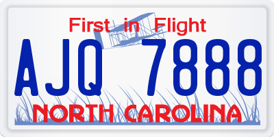 NC license plate AJQ7888