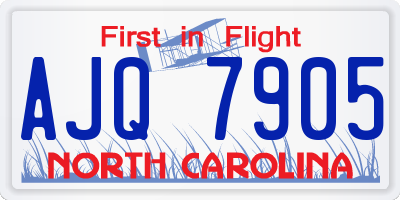 NC license plate AJQ7905