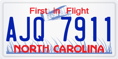 NC license plate AJQ7911