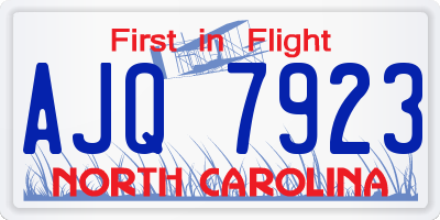 NC license plate AJQ7923