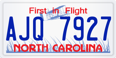 NC license plate AJQ7927