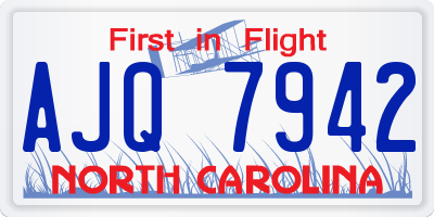 NC license plate AJQ7942