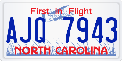 NC license plate AJQ7943