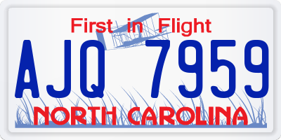 NC license plate AJQ7959