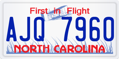 NC license plate AJQ7960