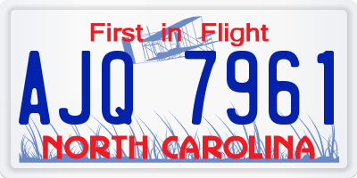 NC license plate AJQ7961