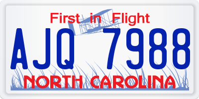 NC license plate AJQ7988