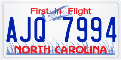 NC license plate AJQ7994