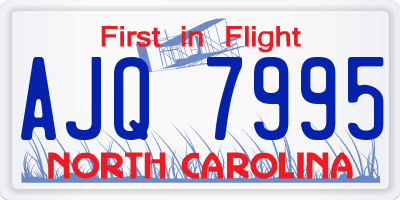 NC license plate AJQ7995