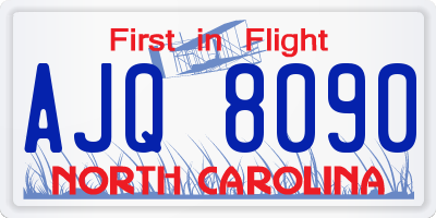 NC license plate AJQ8090