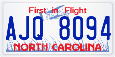 NC license plate AJQ8094