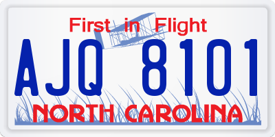NC license plate AJQ8101