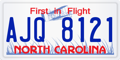 NC license plate AJQ8121