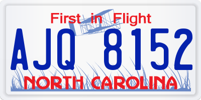 NC license plate AJQ8152