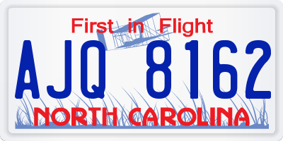 NC license plate AJQ8162