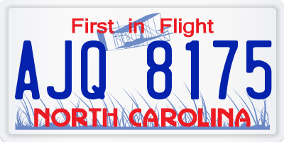 NC license plate AJQ8175