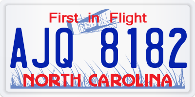 NC license plate AJQ8182