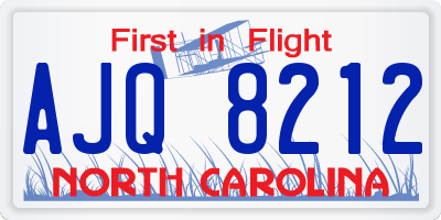 NC license plate AJQ8212