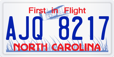 NC license plate AJQ8217