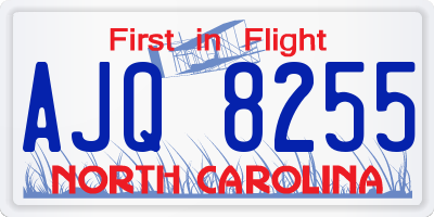 NC license plate AJQ8255