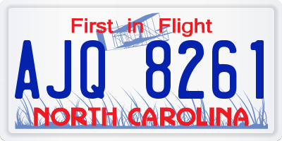 NC license plate AJQ8261
