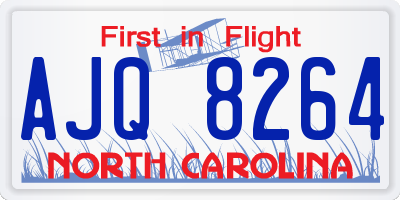 NC license plate AJQ8264