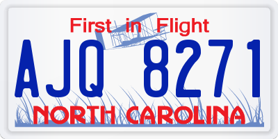NC license plate AJQ8271