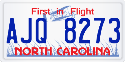 NC license plate AJQ8273