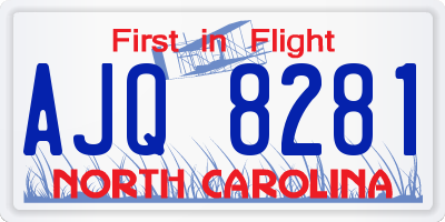 NC license plate AJQ8281
