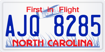 NC license plate AJQ8285