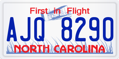 NC license plate AJQ8290