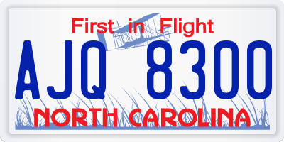 NC license plate AJQ8300