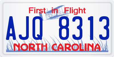NC license plate AJQ8313