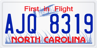 NC license plate AJQ8319