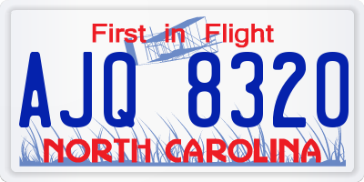 NC license plate AJQ8320